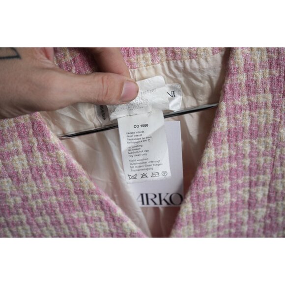 Vintage Yves Saint Laurent Button Front Tweed Jacket Pink - Picture 5 of 7